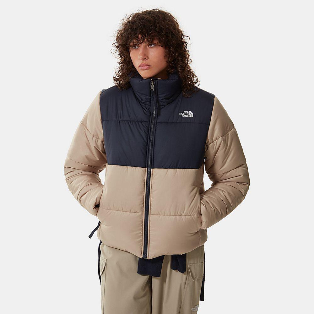 The North Face Saikuru Γυναικεια Puffer Μπουφαν - Χακί / Σκουρο Μπλε (FJGP93416)